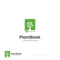 plant book logo design, book combine with tree logo. plant learning logo concept