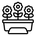 Plant box icon outline vector. Garden windowsill
