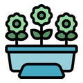 Plant box icon vector flat