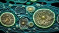 Plant cell eukaryotes background wallpaper for PowerPoint and presentations ai generated