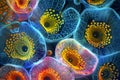 Plant cells under the microscope offer a stunning visual of their biological makeup