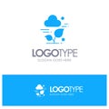 Plant, Cloud, Leaf, Technology Blue Solid Logo with place for tagline
