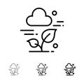 Plant, Cloud, Leaf, Technology Bold and thin black line icon set