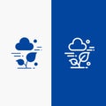 Plant, Cloud, Leaf, Technology Line and Glyph Solid icon Blue banner Line and Glyph Solid icon Blue banner