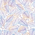 Plant colorful seamless pattern from leaves