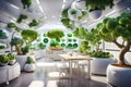 Plant cultivation laboratory. space greenhouse, futuristic farm on the moon, Mars or desert