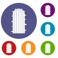 Plant of desert icons set Royalty Free Stock Photo