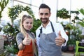 Plant Florist Man and Woman Showing Cool Gesture