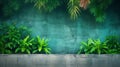 plant and grass on tropical wall background generative AI