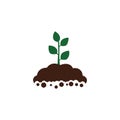 Plant in the ground sign icon. Vector illustration eps 10