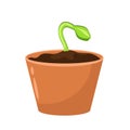 plant grow in pot art drawn design