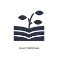 plant growing on book icon on white background. Simple element illustration from nature concept Royalty Free Stock Photo