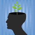 Plant growing from a head, Self investment vector illustration