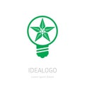 Plant growing inside the light bulb. Green eco energy concept. V Royalty Free Stock Photo