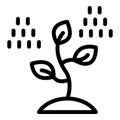 Plant growth pesticide care icon outline vector. Spraying farm crops