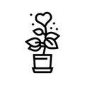 plant heart grow line icon vector illustration