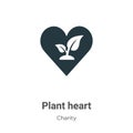 Plant heart vector icon on white background. Flat vector plant heart icon symbol sign from modern charity collection for mobile