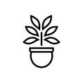 Black line icon for Plant, flora and nature Royalty Free Stock Photo