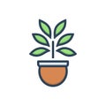 Color illustration icon for Plant, flora and nature Royalty Free Stock Photo