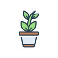 Color illustration icon for Plant, tree and greenstuff Royalty Free Stock Photo