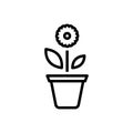 Black line icon for Plant, foliage and greenstuff Royalty Free Stock Photo