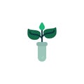 Plant in laboratory glass flat icon Royalty Free Stock Photo