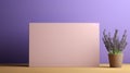 Lavender Viscose Sign Mockup With Purple Background