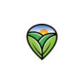 plant location logo design natural illustration agriculture leaf vector