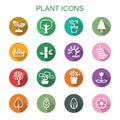 Plant long shadow icons Royalty Free Stock Photo