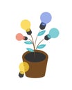 plant with a lot of light burb which is the symbol of idea or experience Royalty Free Stock Photo