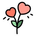 Plant of love icon vector flat