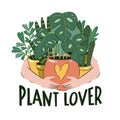 Plant lover concept cute background