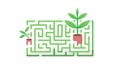 Plant maze, complex growth, problem solving in nature, vector design Generative AI Royalty Free Stock Photo