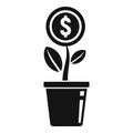 Plant money investor icon, simple style