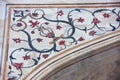 Plant motifs of Taj Mahal exterior in Agra, Uttar Pradesh, India Royalty Free Stock Photo
