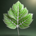 Plant nanobionics . Leaf with silver veins. Nano structures on surface of leaf. AI Generated Image Royalty Free Stock Photo