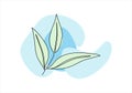Plant one line drawing colored with pastel colors. Vector illustration. Royalty Free Stock Photo