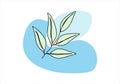 Plant one line drawing colored with pastel colors. Vector illustration. Royalty Free Stock Photo