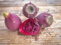 The fruits of Opuntia, prickley pears, in the garden