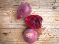 The fruits of Opuntia, prickley pears, in the garden