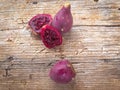 The fruits of Opuntia, prickley pears, in the garden