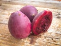 The fruits of Opuntia, prickley pears, in the garden