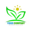 Plant, people, natural logo, health, sun, leaves botany, ecology, symbol and icon on white background