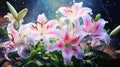 Plant pink lily gardening white beauty nature flower green blossom blooming summer floral