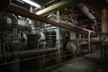 plant, with pipes and equipment running through the facility, producing ores