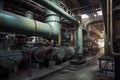 plant, with pipes and equipment running through the facility, producing ores