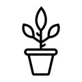 Plant pot icon isolated flat design vector illustration