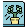 Plant pot icon vector flat