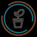 Plant pot icon, vector flower plant, gardening illustration