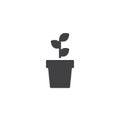 Plant in pot vector icon Royalty Free Stock Photo